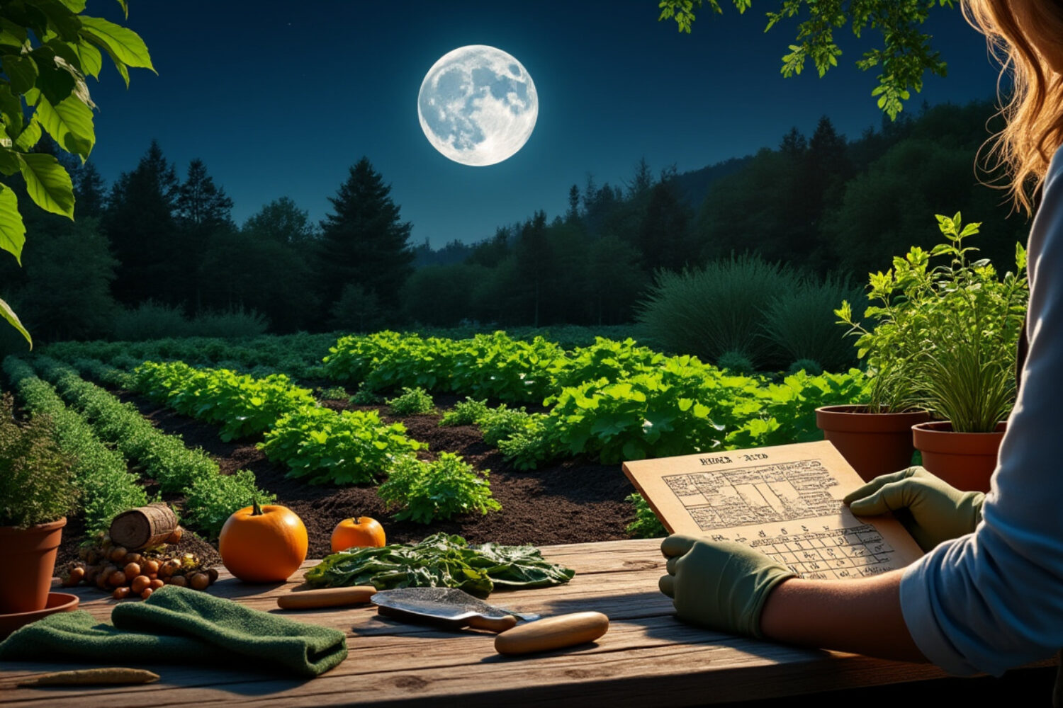 Jardiner avec la lune : lire le calendrier lunaire du potager