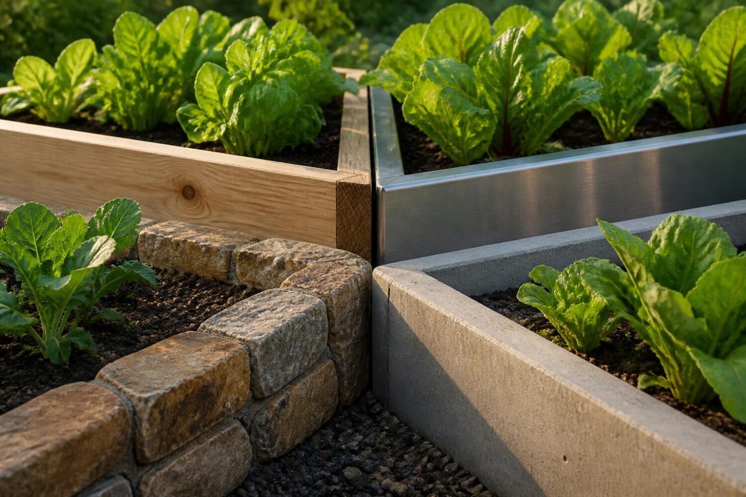 Bordure de potager : bois, acier, pierre ou béton, quelle matière choisir ?