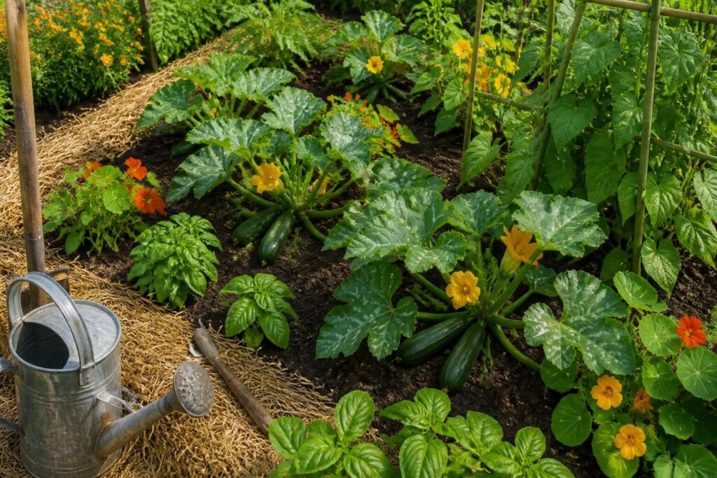 découvrez comment planter, espacer, associer et entretenir vos courgettes au potager pour une récolte abondante et saine.